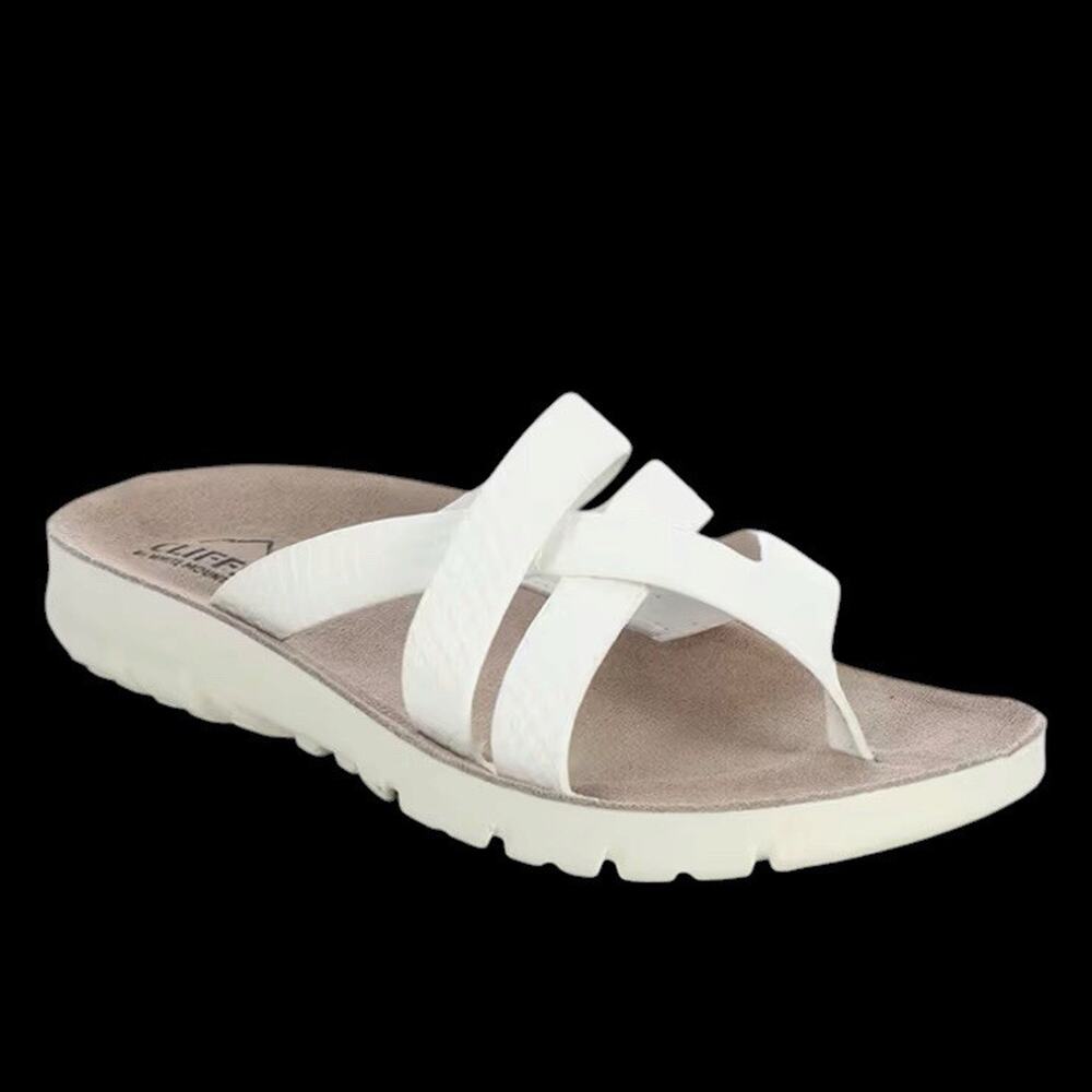 CLIFFS By White Mountain Bertina White Women's Thong flip flops Sandals SZ/ 7.5